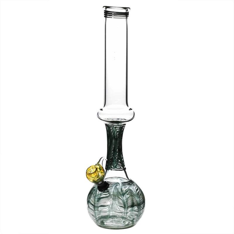 Biohazard Inc Glass Bong 13" 44mm Ring Water Pipe w/ Slide - Green Rake