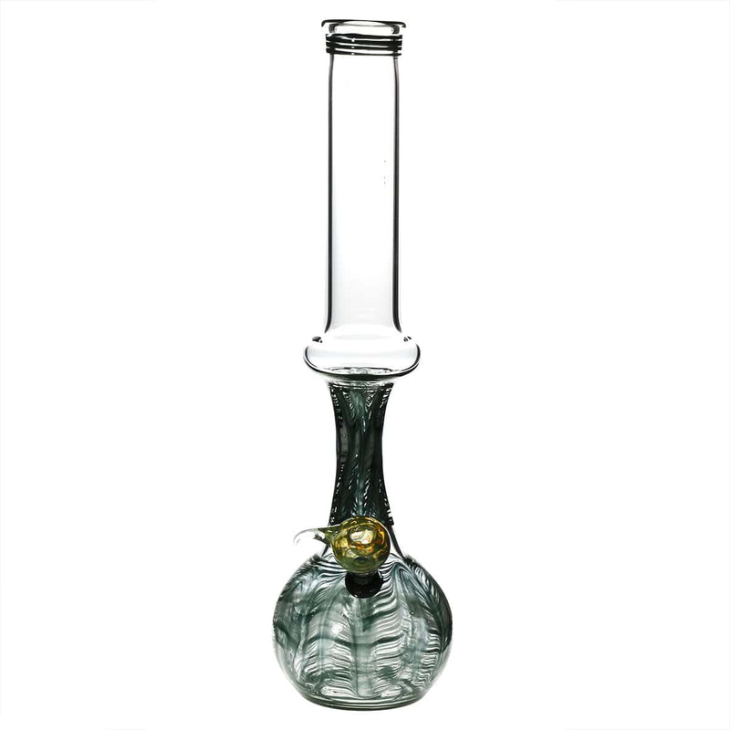 Biohazard Inc Glass Bong 13" 44mm Ring Water Pipe w/ Slide - Green Rake