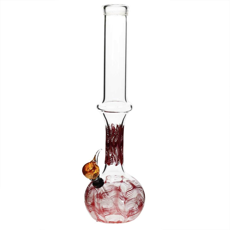 Biohazard Inc Glass Bong 13" 44mm Ring Water Pipe w/ Slide - Red Rake