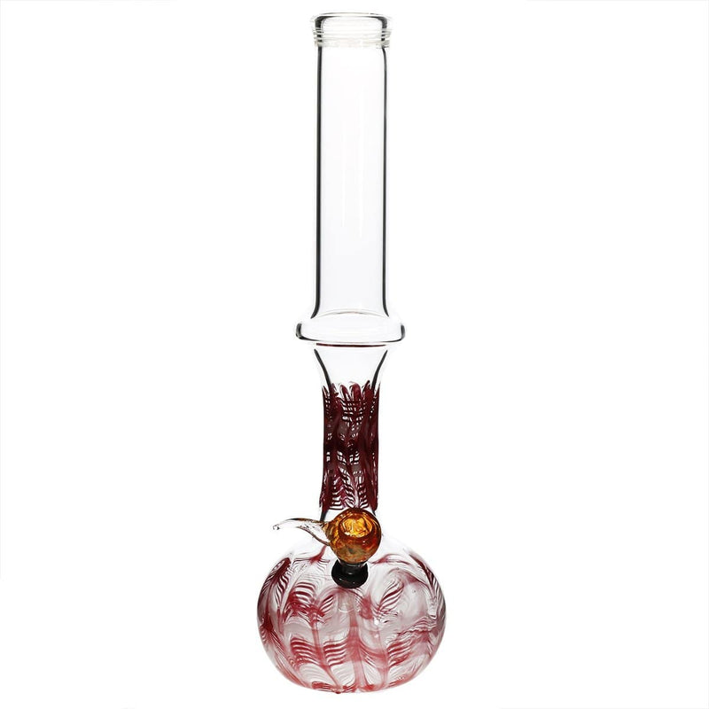 Biohazard Inc Glass Bong 13" 44mm Ring Water Pipe w/ Slide - Red Rake