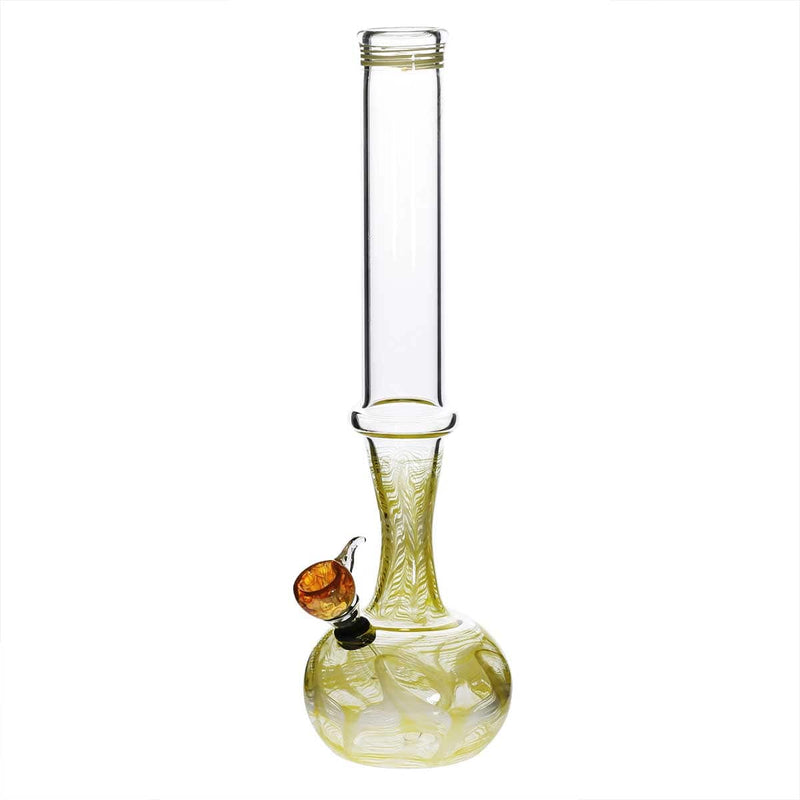 Biohazard Inc Glass Bong 13" 44mm Ring Water Pipe w/ Slide - Yellow Rake