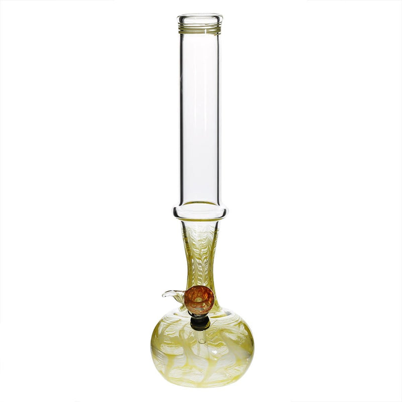 Biohazard Inc Glass Bong 13" 44mm Ring Water Pipe w/ Slide - Yellow Rake