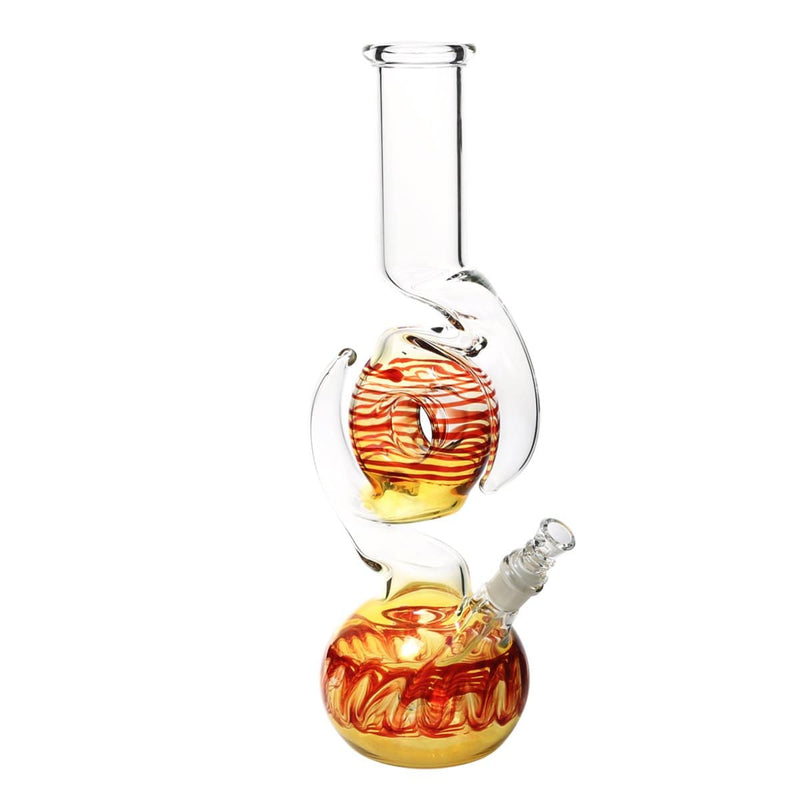 Biohazard Inc Glass Bong 13" Donut Double Hook Water Pipe - Raked