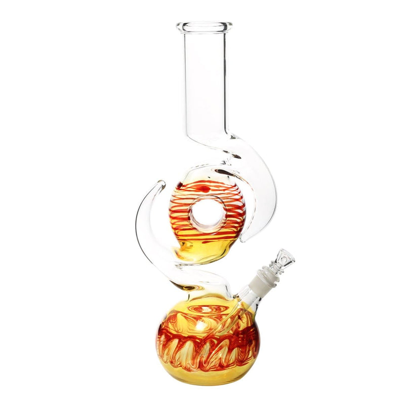 Biohazard Inc Glass Bong 13" Donut Double Hook Water Pipe - Raked