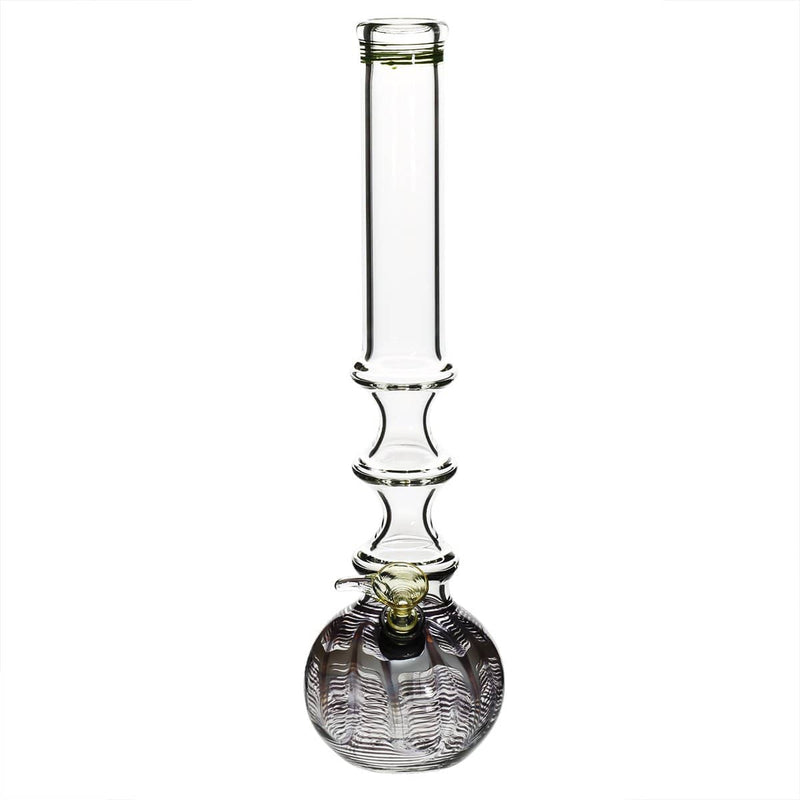 Biohazard Inc Glass Bong 14" 38mm Three Ring Water Pipe w/ Slide - Black Rake