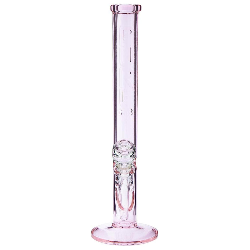 Biohazard Inc Glass Bong 14" PURE 3D Emboss Straight Female 19mm - Pink