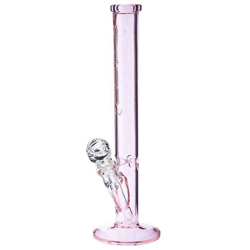 Biohazard Inc Glass Bong 14" PURE 3D Emboss Straight Female 19mm - Pink