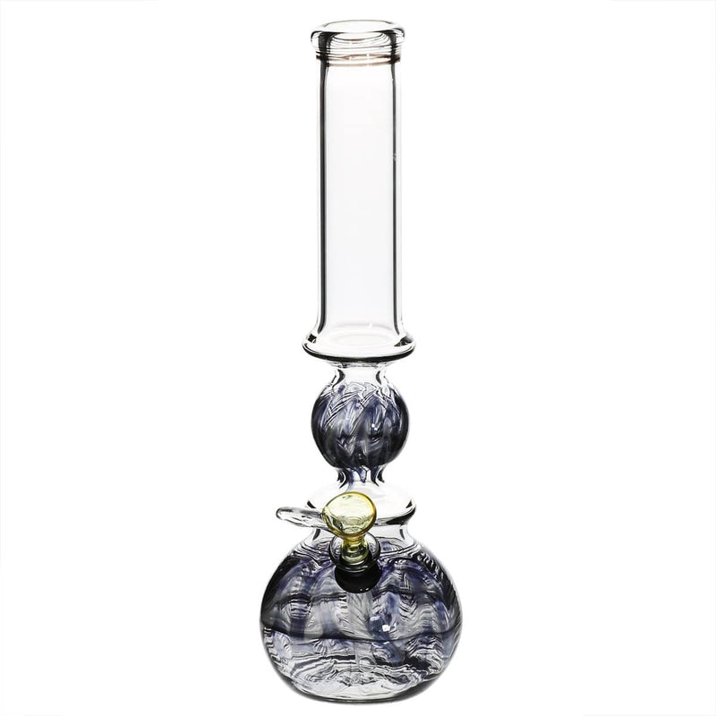 Biohazard Inc Glass Bong 14" Ring Bubble Ring Water Pipe w/ Slide - Black Rake