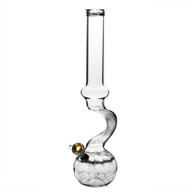 Biohazard Inc Glass Bong 16" Bend Water Pipe w/ Slide - Black Rake