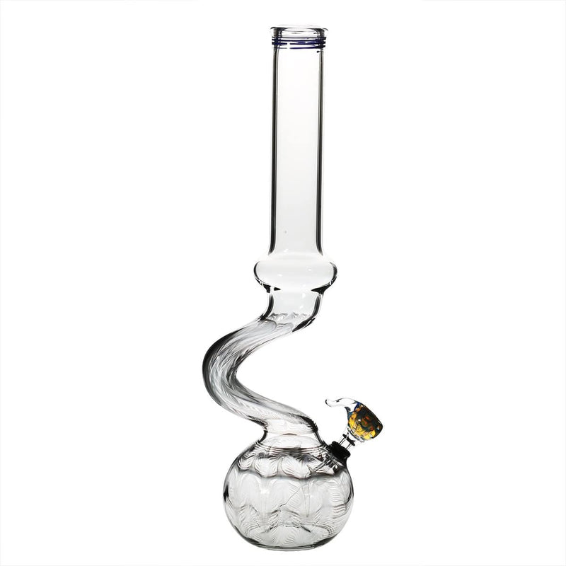 Biohazard Inc Glass Bong 16" Bend Water Pipe w/ Slide - Black Rake