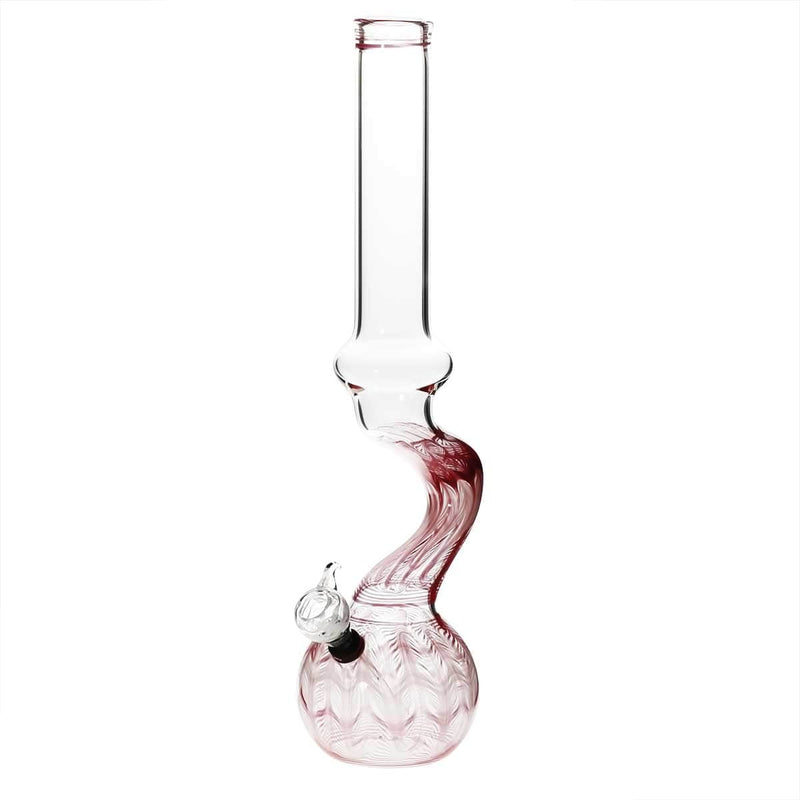 Biohazard Inc Glass Bong 16" Bend Water Pipe w/ Slide - Red Rake