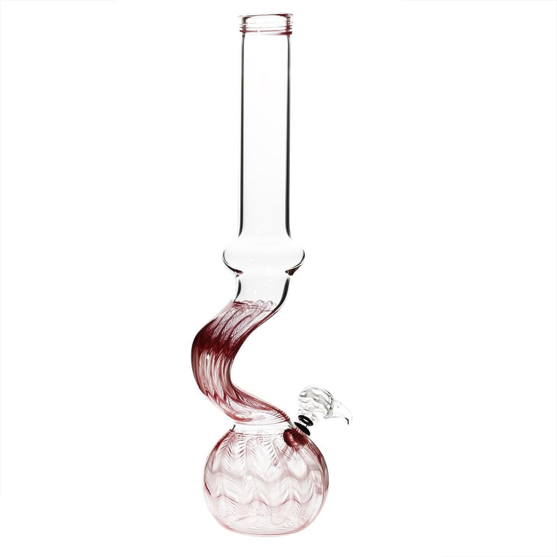 Biohazard Inc Glass Bong 16" Bend Water Pipe w/ Slide - Red Rake