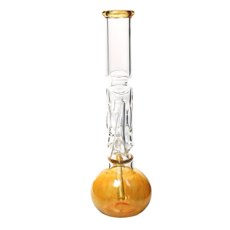 Biohazard Inc Glass Bong 16" Donut Double Hook Water Pipe - Metallic