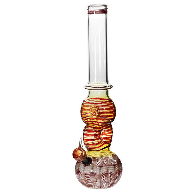 Biohazard Inc Glass Bong 16" Double Donut Water Pipe w/ Slide - Red Rake