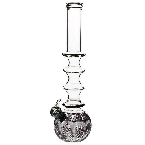 Biohazard Inc Glass Bong 16" Four Ring Water Pipe w/ Slide - Black Rake