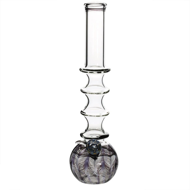 Biohazard Inc Glass Bong 16" Four Ring Water Pipe w/ Slide - Black Rake