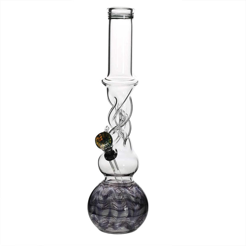 Biohazard Inc Glass Bong 16" Twist Water Pipe w/ Slide - Black Rake