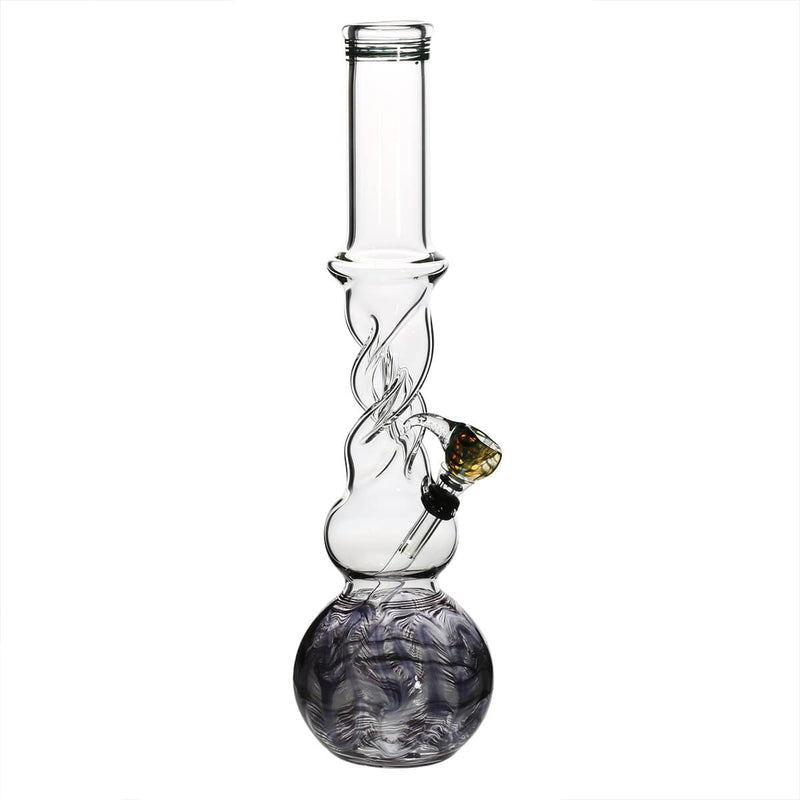 Biohazard Inc Glass Bong 16" Twist Water Pipe w/ Slide - Black Rake