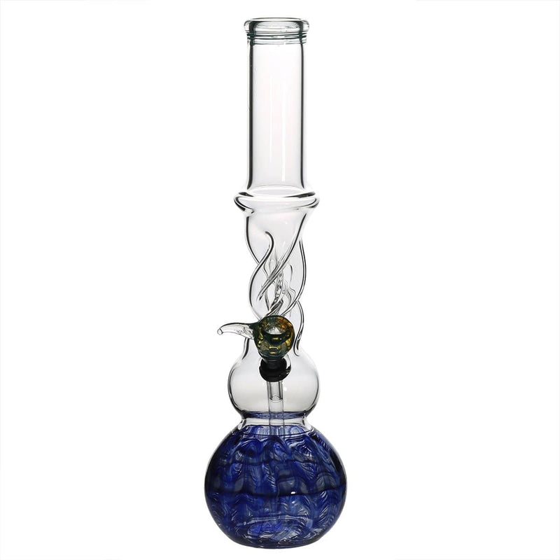 Biohazard Inc Glass Bong 16" Twist Water Pipe w/ Slide - Blue Rake