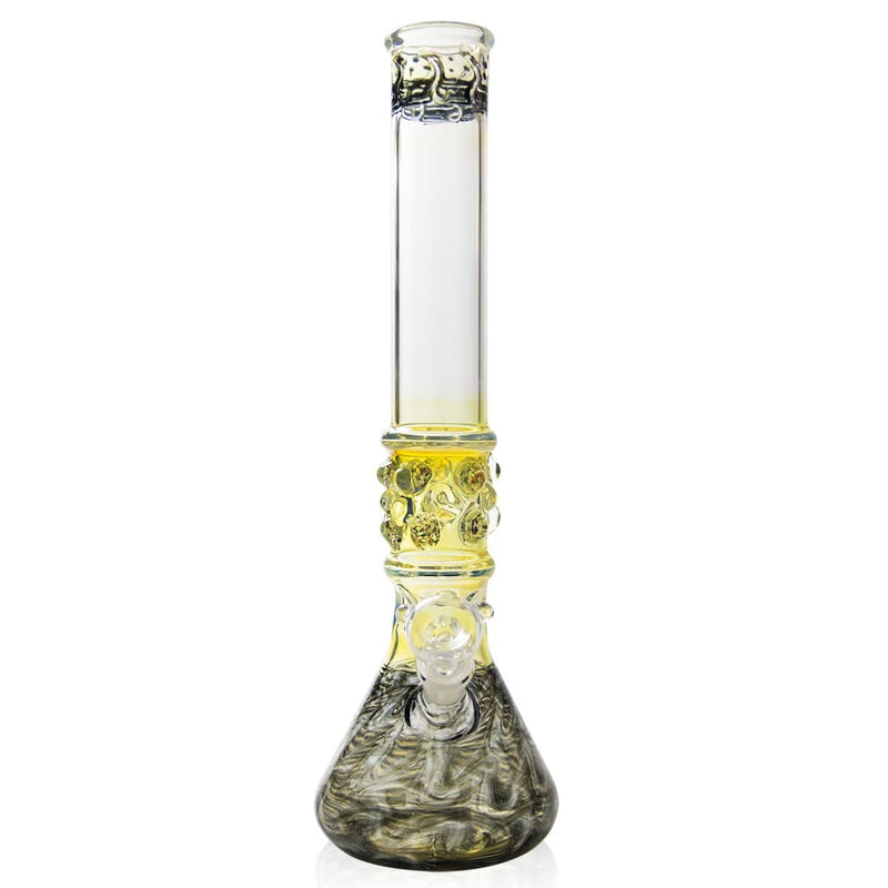 Biohazard Inc Glass Bong 17" Black Raked Water Pipe w / Marbles