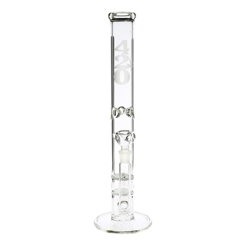 Biohazard Inc Glass Bong 18" 420 Double Honeycomb Water Pipe