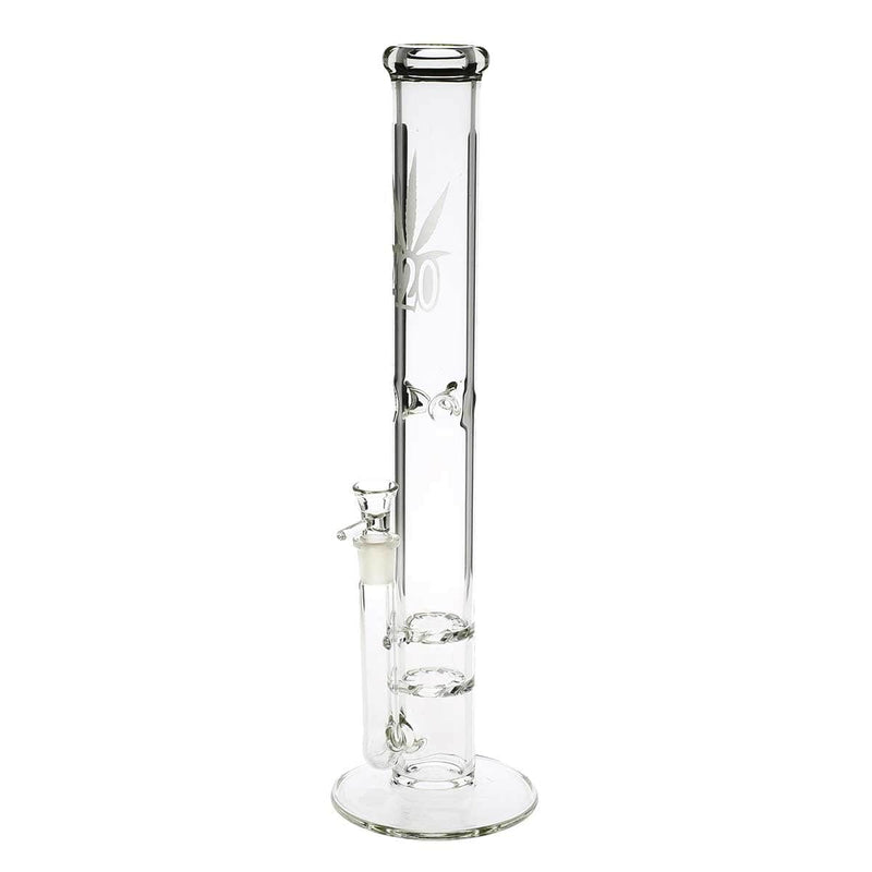 Biohazard Inc Glass Bong 18" 420 Double Hurricane Water Pipe