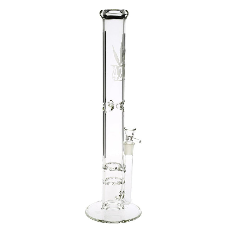 Biohazard Inc Glass Bong 18" 420 Double Hurricane Water Pipe