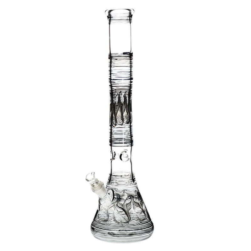 Biohazard Inc Glass Bong 18" Beaker Water Pipe - Black Rake