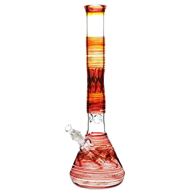 Biohazard Inc Glass Bong 18" Beaker Water Pipe - Red Rake