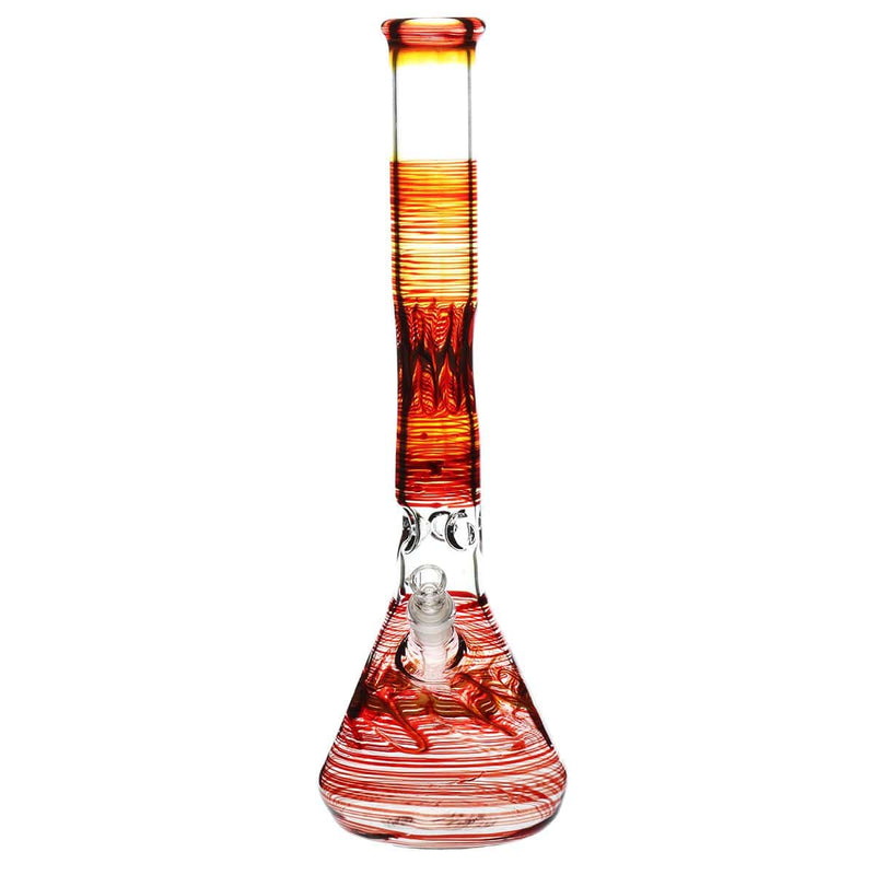 Biohazard Inc Glass Bong 18" Beaker Water Pipe - Red Rake