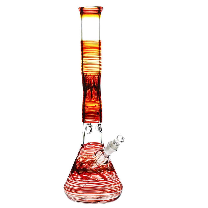 Biohazard Inc Glass Bong 18" Beaker Water Pipe - Red Rake