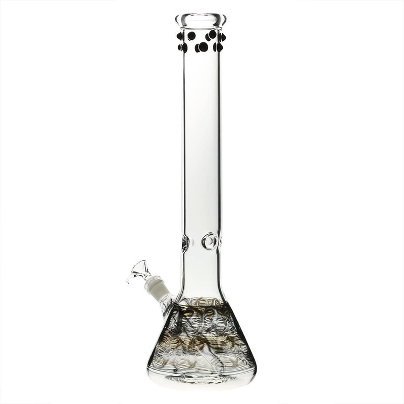 Biohazard Inc Glass Bong 18" Beaker Water Pipe w/ Marbles - Black Rake