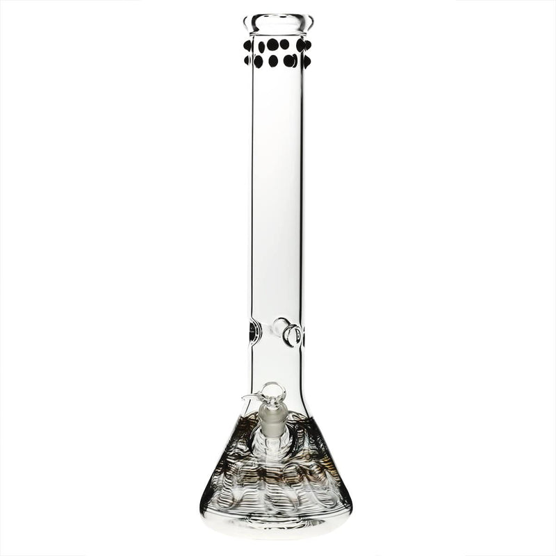 Biohazard Inc Glass Bong 18" Beaker Water Pipe w/ Marbles - Black Rake