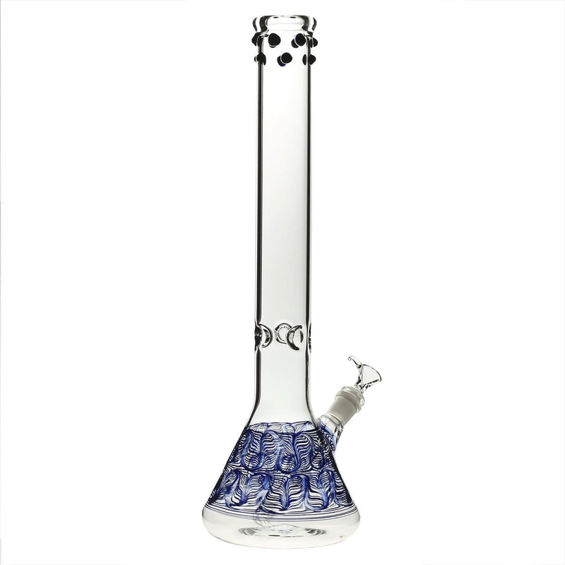 Biohazard Inc Glass Bong 18" Beaker Water Pipe w/ Marbles - Blue Rake