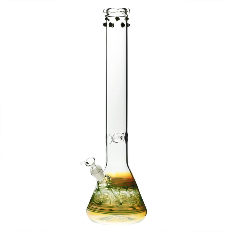 Biohazard Inc Glass Bong 18" Beaker Water Pipe w/ Marbles - Green Rake