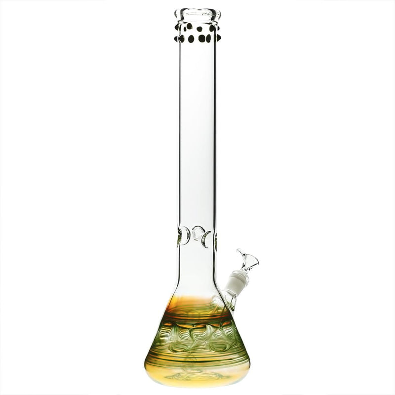 Biohazard Inc Glass Bong 18" Beaker Water Pipe w/ Marbles - Green Rake