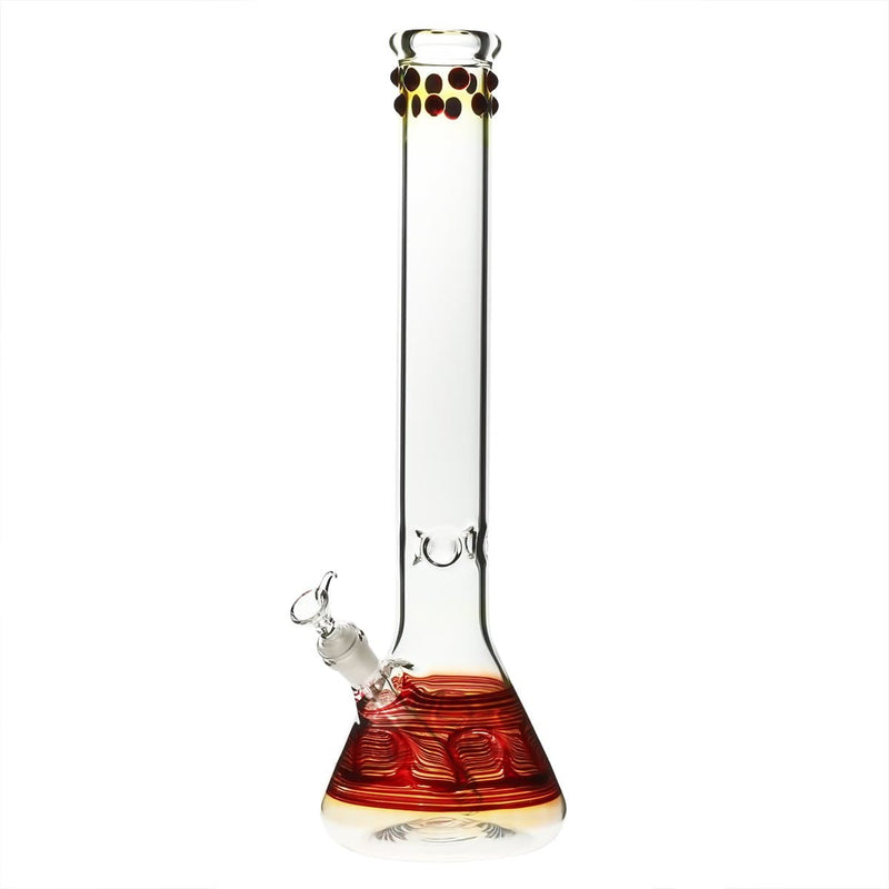 Biohazard Inc Glass Bong 18" Beaker Water Pipe w/ Marbles - Red Rake