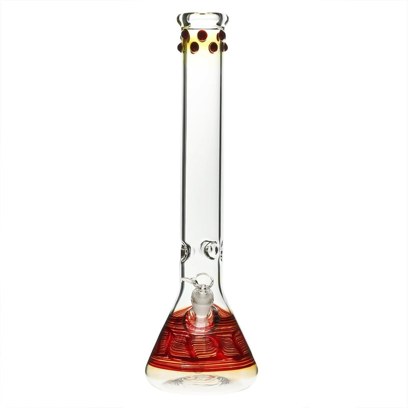 Biohazard Inc Glass Bong 18" Beaker Water Pipe w/ Marbles - Red Rake