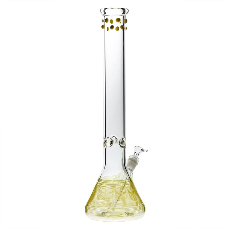 Biohazard Inc Glass Bong 18" Beaker Water Pipe w/ Marbles - Yellow Rake