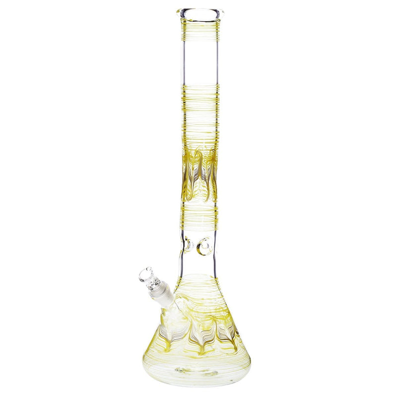 Biohazard Inc Glass Bong 18" Beaker Water Pipe - Yellow Rake