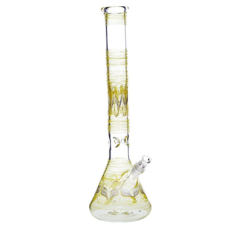 Biohazard Inc Glass Bong 18" Beaker Water Pipe - Yellow Rake