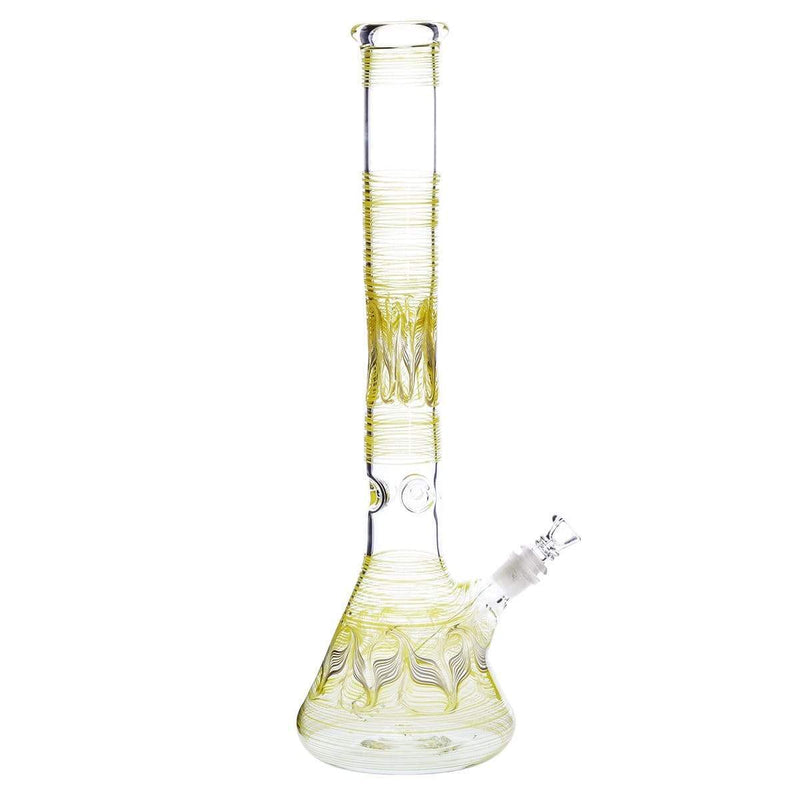 Biohazard Inc Glass Bong 18" Beaker Water Pipe - Yellow Rake