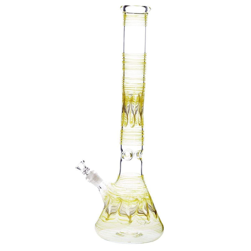 Biohazard Inc Glass Bong 18" Beaker Water Pipe - Yellow Rake