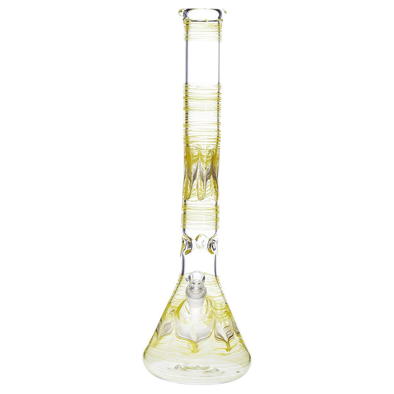 Biohazard Inc Glass Bong 18" Beaker Water Pipe - Yellow Rake