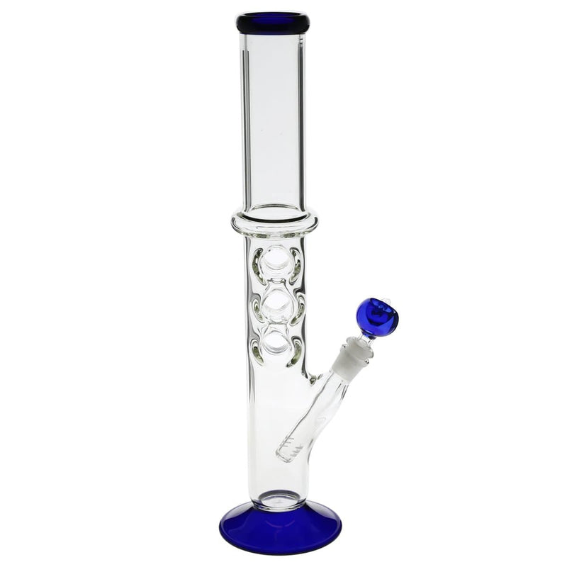 Biohazard Inc Glass Bong 18" Knuckler Water Pipe - Blue