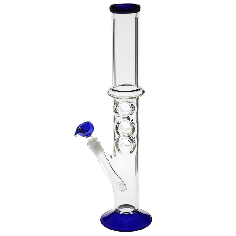 Biohazard Inc Glass Bong 18" Knuckler Water Pipe - Blue