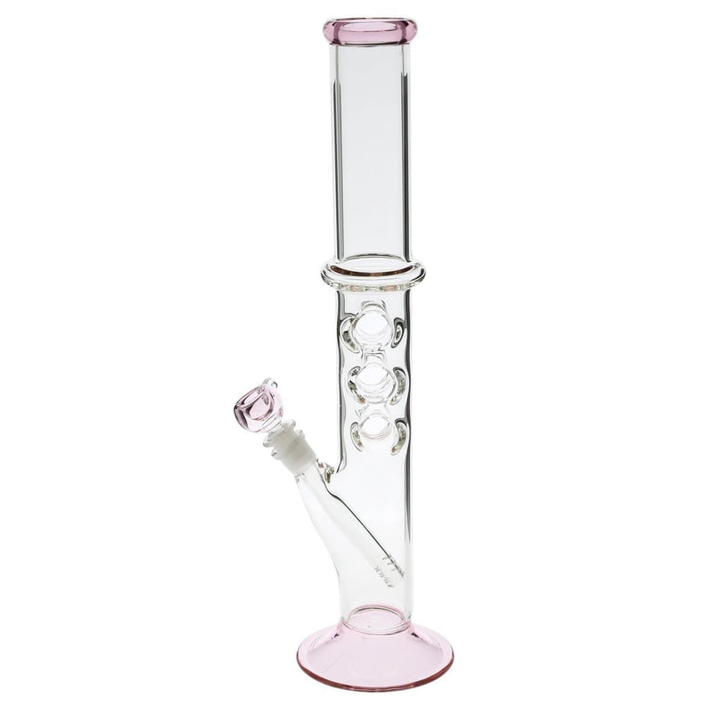 Biohazard Inc Glass Bong 18" Knuckler Water Pipe - Pink