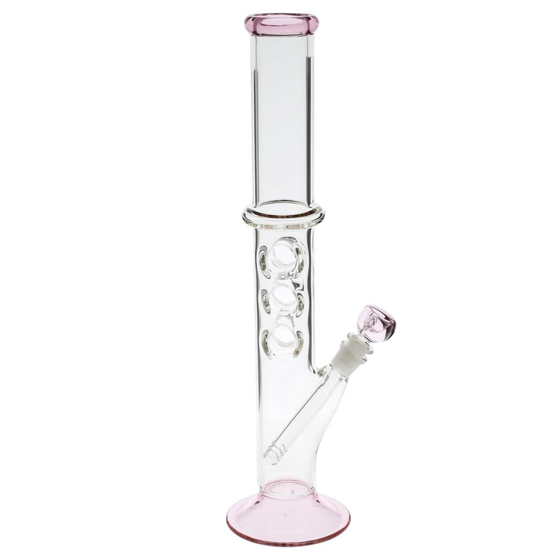 Biohazard Inc Glass Bong 18" Knuckler Water Pipe - Pink