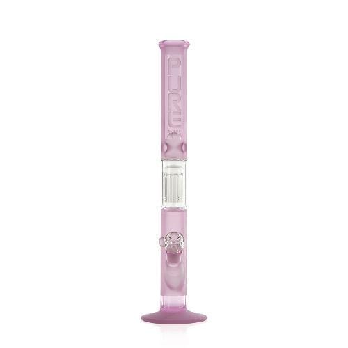 Biohazard Inc Glass Bong 18" PURE 10 Arm Tree Perc Straight - Pink Frost