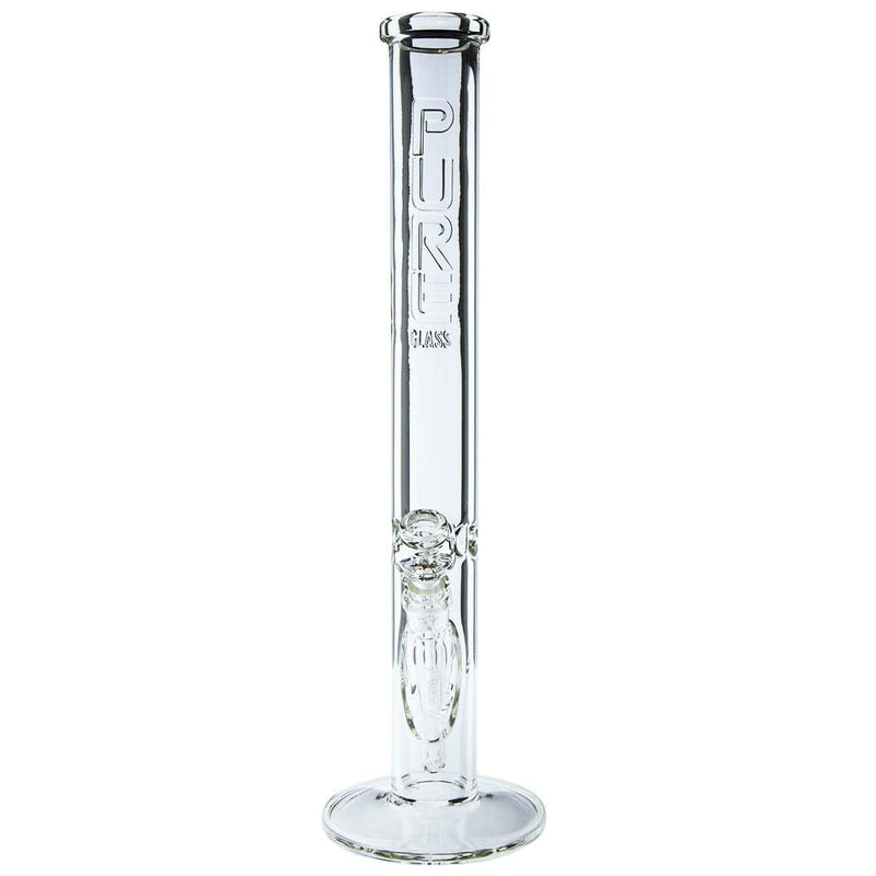 Biohazard Inc Glass Bong 18" PURE 3D Emboss Straight Female 19mm - Clear